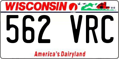 WI license plate 562VRC