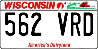 WI license plate 562VRD