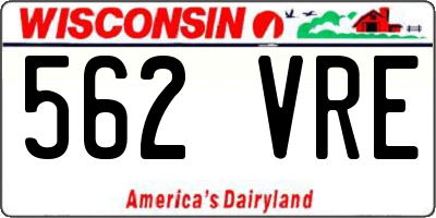WI license plate 562VRE