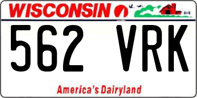 WI license plate 562VRK