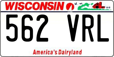 WI license plate 562VRL