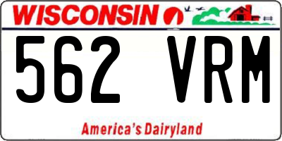 WI license plate 562VRM