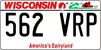 WI license plate 562VRP