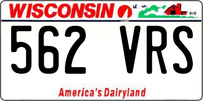 WI license plate 562VRS