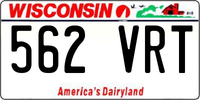 WI license plate 562VRT