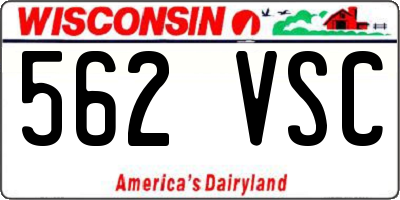 WI license plate 562VSC