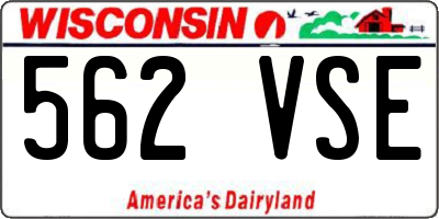 WI license plate 562VSE