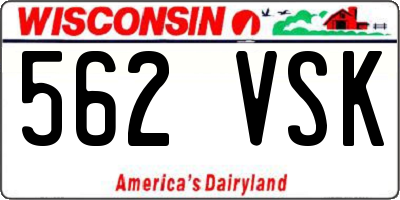 WI license plate 562VSK