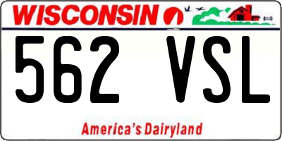 WI license plate 562VSL