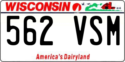 WI license plate 562VSM