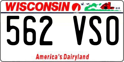 WI license plate 562VSO