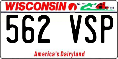 WI license plate 562VSP