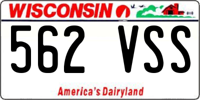 WI license plate 562VSS