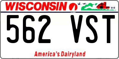 WI license plate 562VST