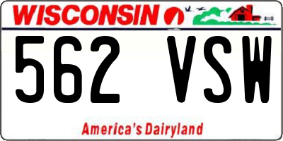 WI license plate 562VSW