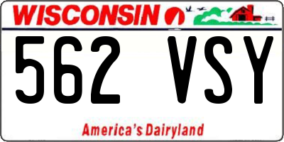 WI license plate 562VSY