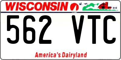 WI license plate 562VTC