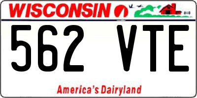WI license plate 562VTE