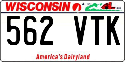 WI license plate 562VTK