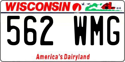 WI license plate 562WMG
