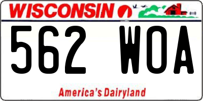 WI license plate 562WOA