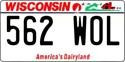 WI license plate 562WOL