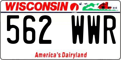 WI license plate 562WWR