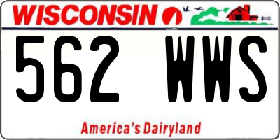 WI license plate 562WWS