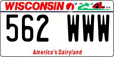 WI license plate 562WWW