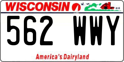 WI license plate 562WWY