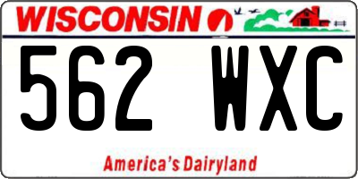 WI license plate 562WXC