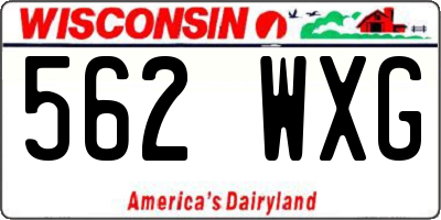 WI license plate 562WXG