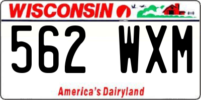 WI license plate 562WXM