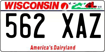 WI license plate 562XAZ