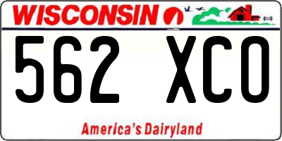 WI license plate 562XCO
