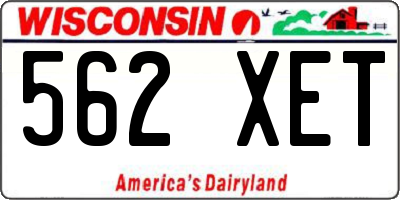 WI license plate 562XET
