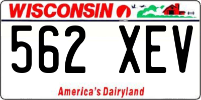 WI license plate 562XEV