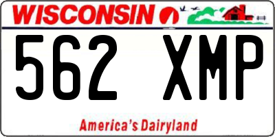 WI license plate 562XMP