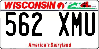WI license plate 562XMU