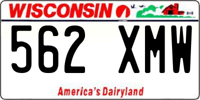 WI license plate 562XMW