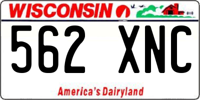WI license plate 562XNC