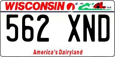 WI license plate 562XND