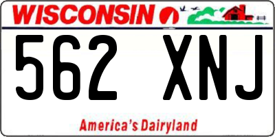 WI license plate 562XNJ