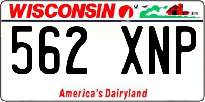WI license plate 562XNP