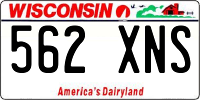 WI license plate 562XNS