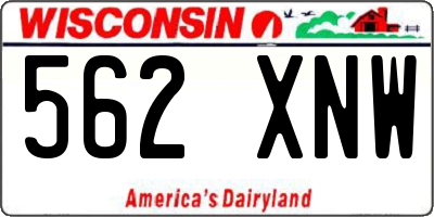 WI license plate 562XNW