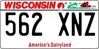 WI license plate 562XNZ