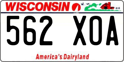 WI license plate 562XOA