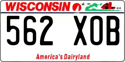 WI license plate 562XOB