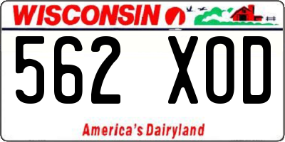 WI license plate 562XOD